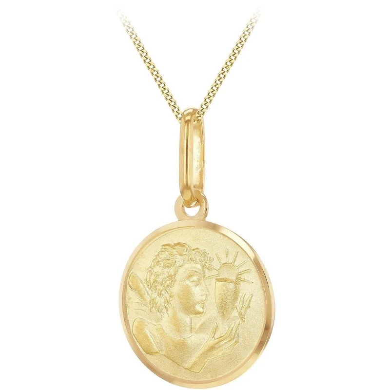 Image of Be You 9ct Gold Holy Communion Medal Necklace Yellow Gold unisex 18in