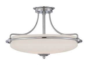Image of 4 Light Semi Flush Ceiling Light Polished Chrome, E27