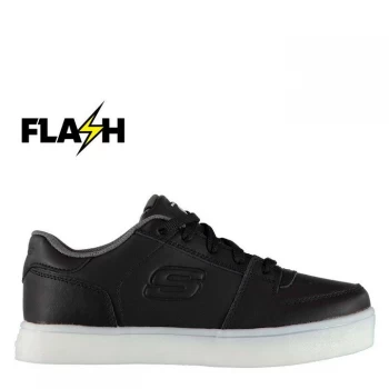 Image of Skechers Light Up Childrens Trainers - Black/White