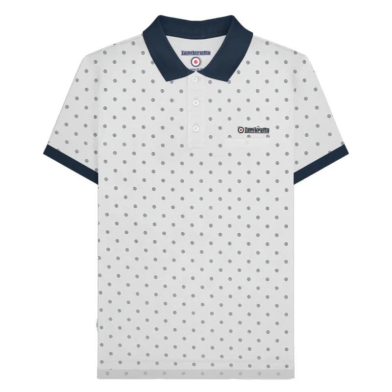 Image of Lambretta Lambretta Men AW24 Target Polo Shirt in Off White Size: Medium Off White M Male 5063703659307