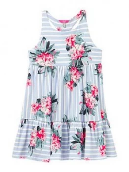 Image of Joules Girls Juno Floral Dress - Blue, Size 6 Years, Women