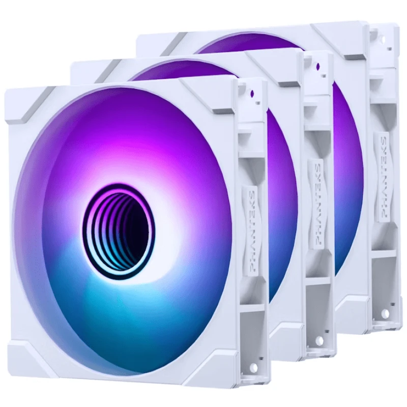 Image of Phanteks M25 Gen2 140mm DRGB High-Airflow PWM Triple Fan Pack - White - PH-F140M25_G2_DWT01_3P