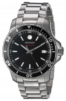 Image of Movado Mens Series 800 Stainless Steel Black Dial 2600135 Watch