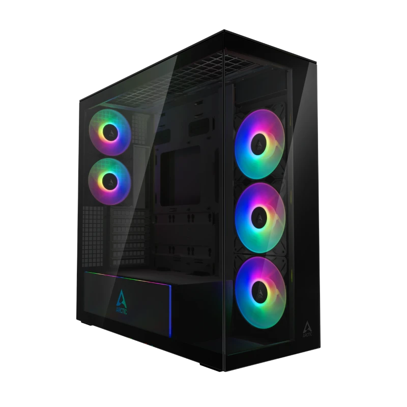 Image of ARCTIC Xtender VG Black - Vertical GPU ARGB Mesh Airflow Tinted Glass Premium EATX Case - ACPCC00016A