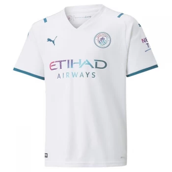 Image of Puma Manchester City Away Shirt 2021 2022 Junior - White
