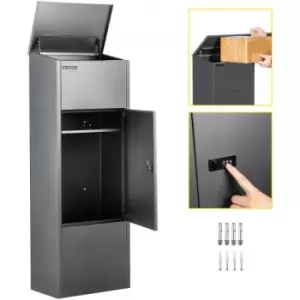 Image of VEVOR Mail Package Drop Box, 15'' x 9'' x 41.3'' Package Parcel Box, Galvanized Steel Parcel Drop Box, Mailbox w/Code Lock, Secure Postbox w/Hardware,