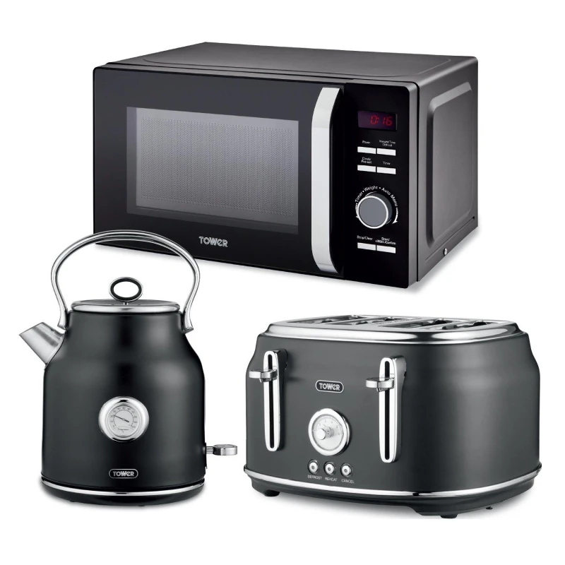 Image of Tower Tower 1.7L Kettle, 4 Slice Toaster & 20L Microwave - None None M
