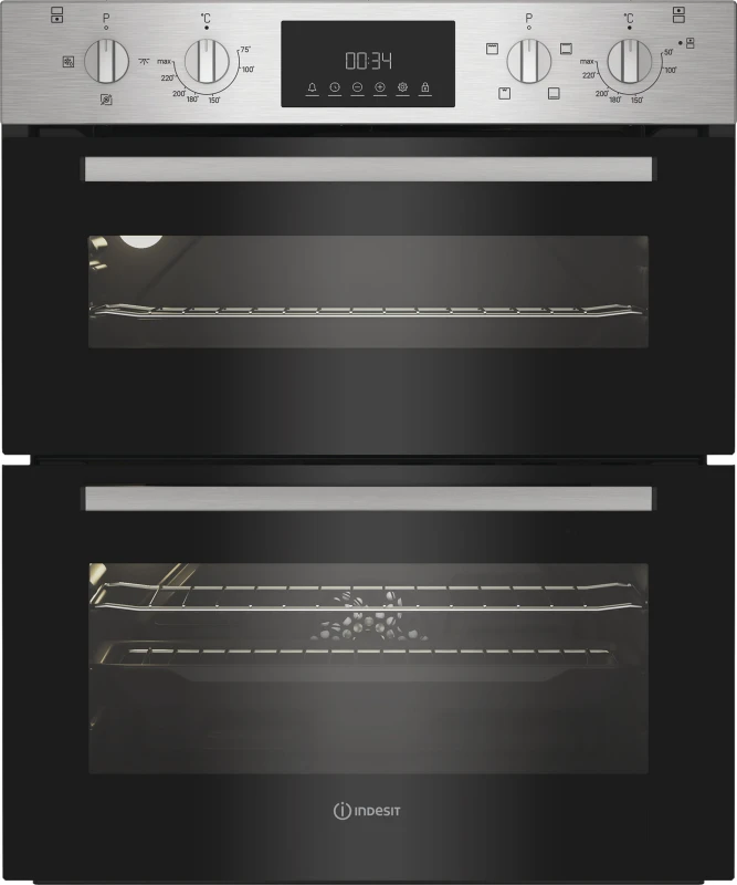 Image of Indesit DUI 10D IX Built Under Electric Double Oven - Stainless Steel - A/A Rated
