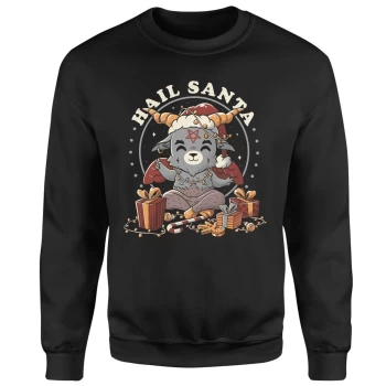Image of Hail Satan Santa Unisex Sweatshirt - Black - 3XL - Black