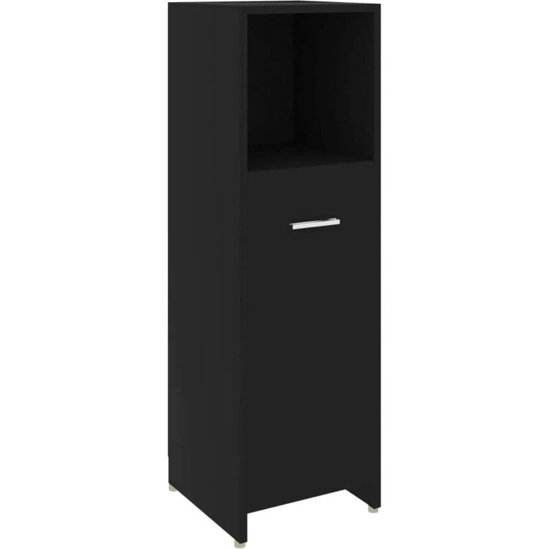 Image of VIDAXL Bathroom Cabinet Black 30x30x95cm Engineered Wood Vidaxl 8720286015636