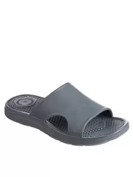 Image of TOTES Mens Solbounce Vented Slide Sandal - Grey, Size 8, Men