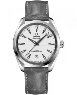 Image of Omega Seamaster Aqua Terra 150m Master Co-Axial Chronometer 38 MM Grey Leather Mens Watch 220.13.38.20.02.001 220.13.38.20.02.001