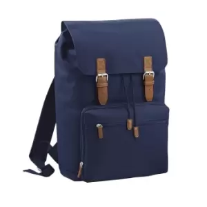 Image of Bagbase Heritage Laptop Backpack Bag (Up To 17" Laptop) (Pack of 2) (One Size) (French Navy)