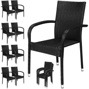 Image of Poly Rattan Stacking Chair Comfort 8Pcs