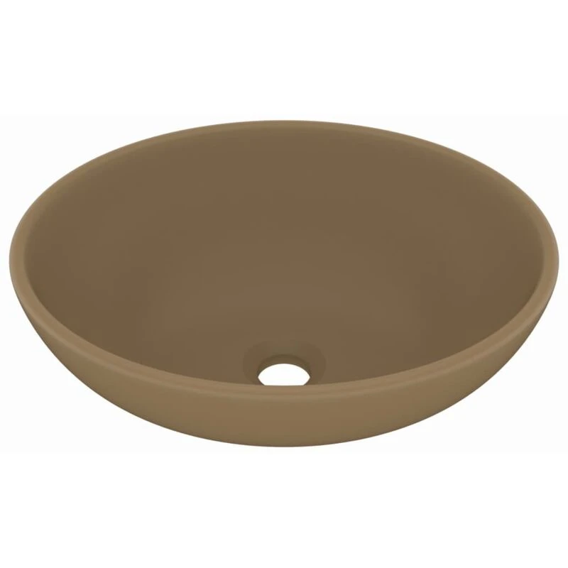 Image of VIDAXL Luxury Basin Oval-shaped Matt Cream 40x33cm Ceramic Vidaxl 8720286036358
