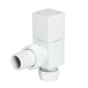 Image of Heating Style Square Angled Radiator Valves - White