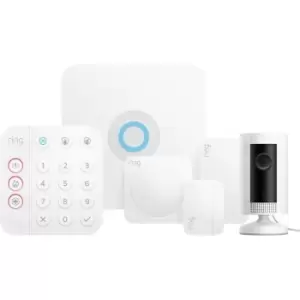 Image of Ring Alarm 2.0 Camera Kit Full HD 1080p Includes 5 Piece Alarm Kit & Indoor Cam - White