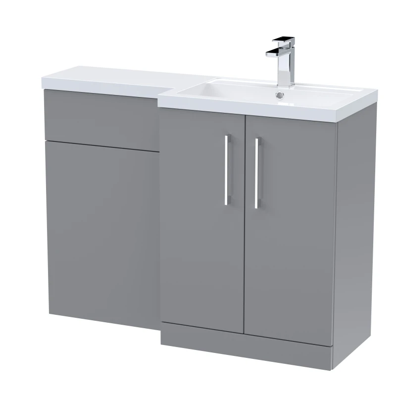 Image of Balterley Vanity Basin and WC Unit Right Hand Satin Grey 1100mm x 390mm Grey