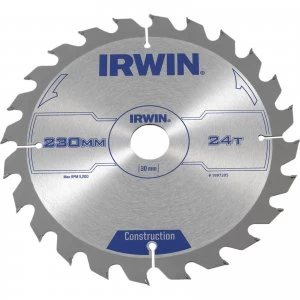 Image of Irwin ATB Construction Circular Saw Blade 230mm 24T 30mm