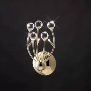 Image of Xeena wall light with switch 3 Bulbs gold / crystal