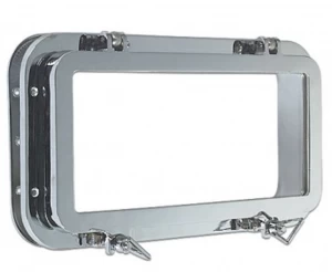 Image of Rectangular Opening Porthole in Brass plated