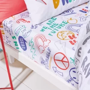 Image of Born To Be Brave 100% Organic Cotton Fitted Sheet MultiColoured