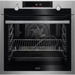 Image of AEG Steambake BPE556060M WiFi Connected Built In Electric Single Oven - Stainless Steel / Black - A+ Rated