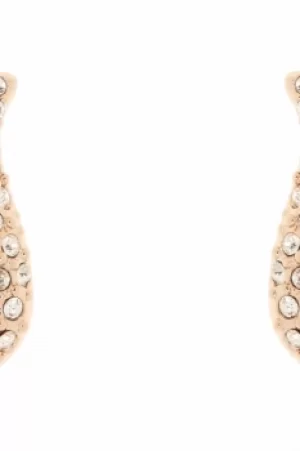 Image of Ladies Karen Millen Rose Gold Plated Pave Crystal Wave Stud Earring KMJ951-24-02