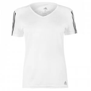 Image of adidas Womens Run It 3-Stripes Graphic T-Shirt - White/Black