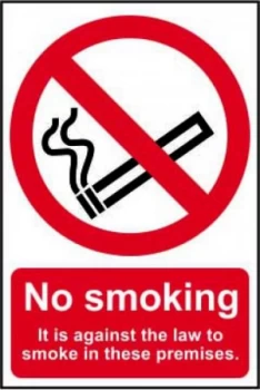 Image of No Smoking On These Premises Sign S/A Vinyl