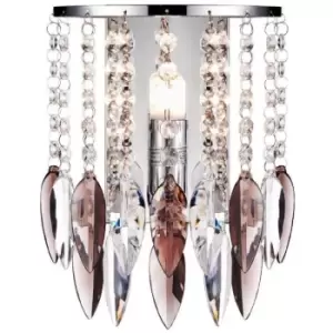 Image of Willazzo Wall Light In Polished Chrome With Smoked Droplets