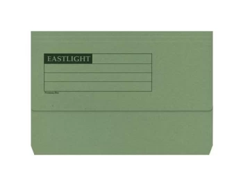 Image of Document Wallet Manilla Foolscap Half Flap 285gsm Green - Pack of 50