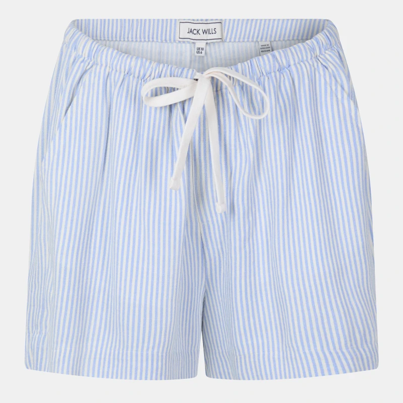 Image of Jack Wills Linen Shorts Blue Stripe female 6 (2XS)