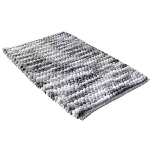 Image of Croydex Grey & White Cushioned Bathroom Mat - 800 x 500mm