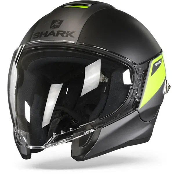 Image of Shark Citycruiser Karonn Mat Anthracite Yellow Black AYK Jet Helmet XS