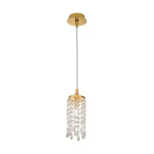 Image of Charleston Designer Crystal Pendant Light Polished Gold, 1x G9