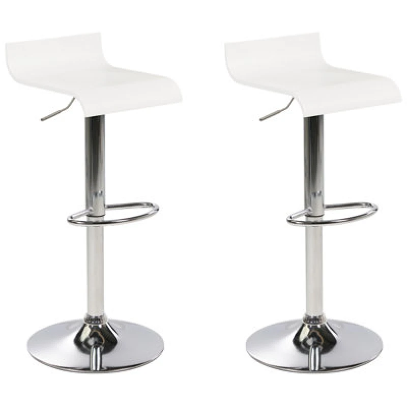 Image of Beliani Set Of 2 Bar Chairs Valencia Swivel White