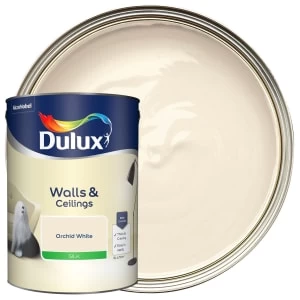 Image of Dulux Walls & Ceilings Orchid White Silk Emulsion Paint 5L