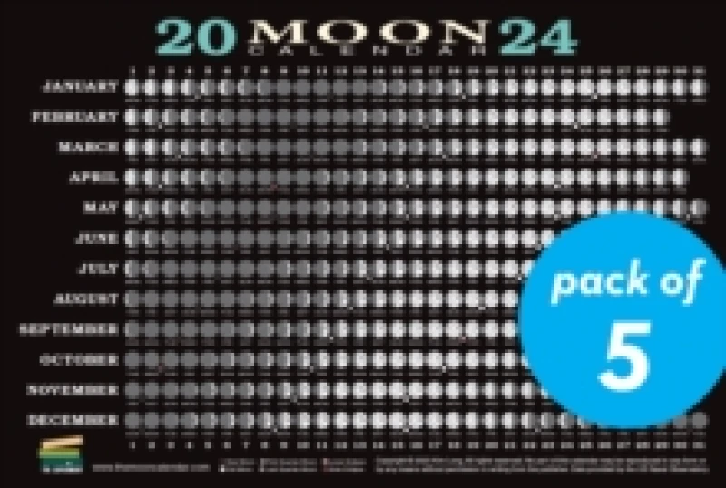 Image of 2024 Moon Calendar Card (5 pack) : Lunar Phases, Eclipses, and More! Paperback / softback