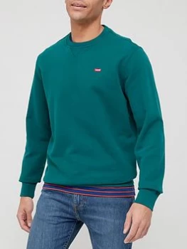 Image of Levis Original Crew Neck Sweatshirt - Green, Size S, Men
