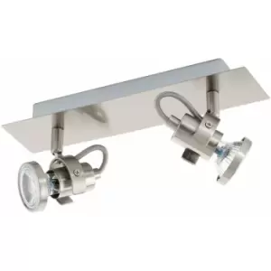 Image of Loops - Flush 2 Spot Ceiling Light Colour Satin Nickel Shade Bulb GU10 2x3.3W Included