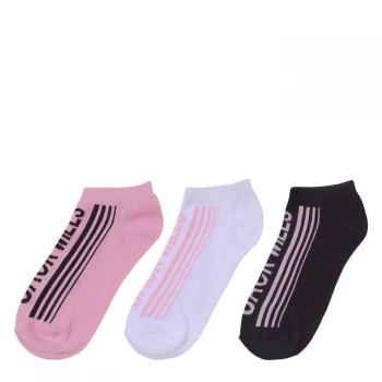 Image of Jack Wills Wills 3 Pack Trainer Sock - Black/Pink/Wht