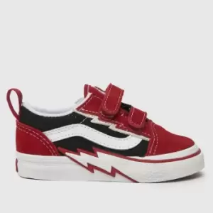 Image of Vans Black & red old skool v bolt Boys Toddler Trainers
