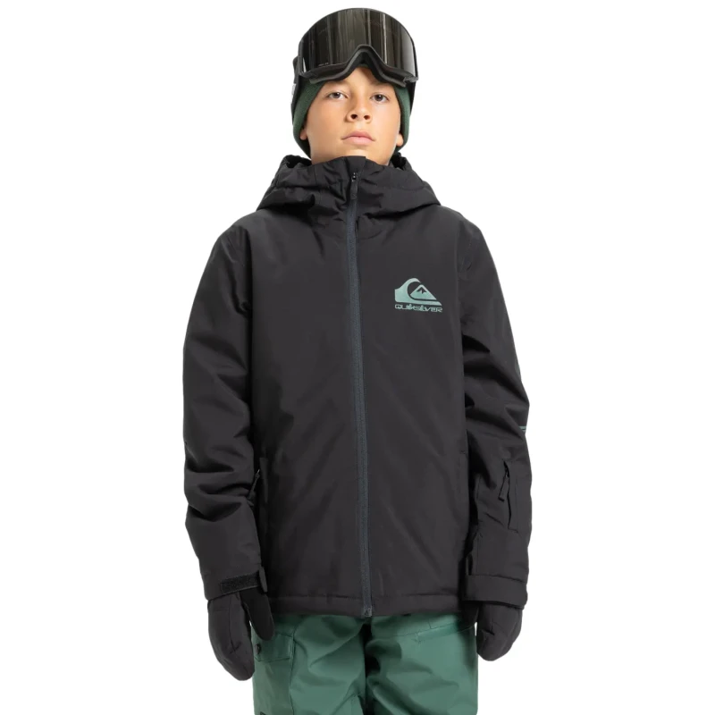 Image of Quiksilver Junior Boys Skiing Mission Jacket, Black, Size 10 Years Black WIV4I Unisex 10 YEARS