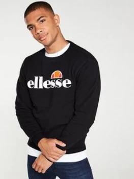 Image of Ellesse Succiso Crew Neck Sweat - Black, Size S, Men