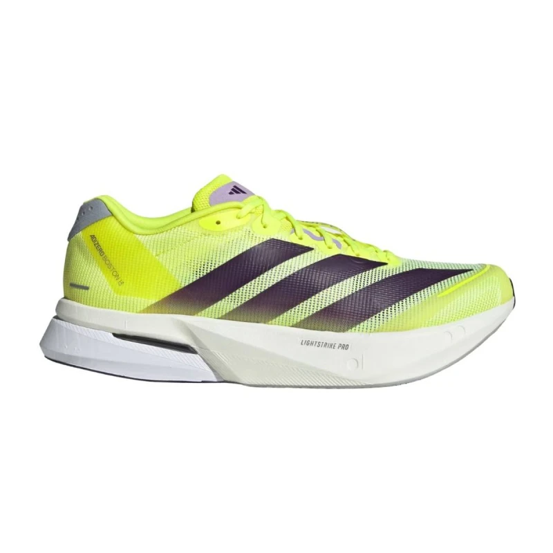Image of Adidas Adizero Boston 13 Shoes Yellow Purple SS26, Size UK 7