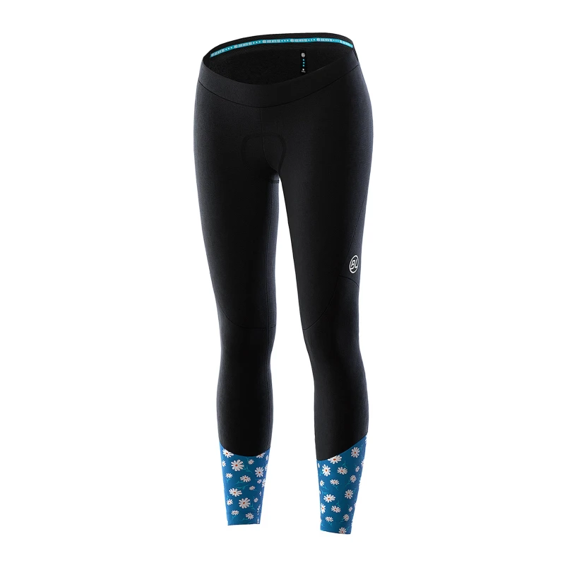 Image of Bicycle Line Womens SOAVE Thermal Slim Fit Cycling Tights Black/Blue female 8 (XS)