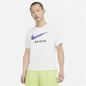 Image of Nike DriFit Miler Short Sleeves T Shirt Mens - White