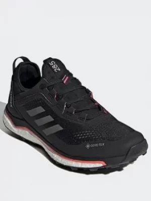 Image of adidas Terrex Agravic Flow Gore-tex Trail Running Shoes, Black/Grey/Pink, Size 6.5, Women