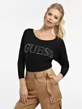Image of Guess Jewel Details Logo Sweater